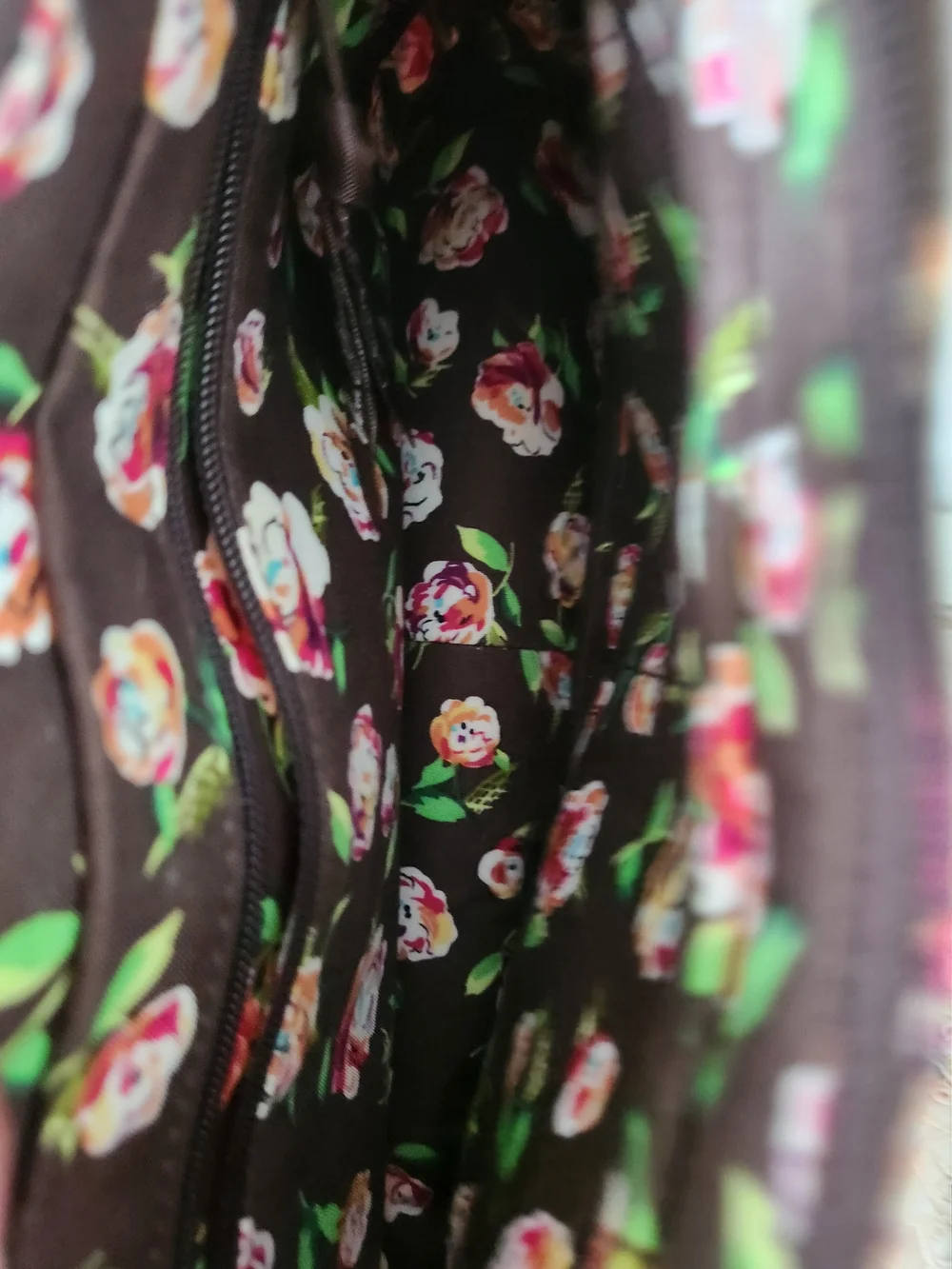 Vera Bradley Quilted Floral Shoulder Bag Brown and Multi 11 X 6.5 X 3 With 9.5